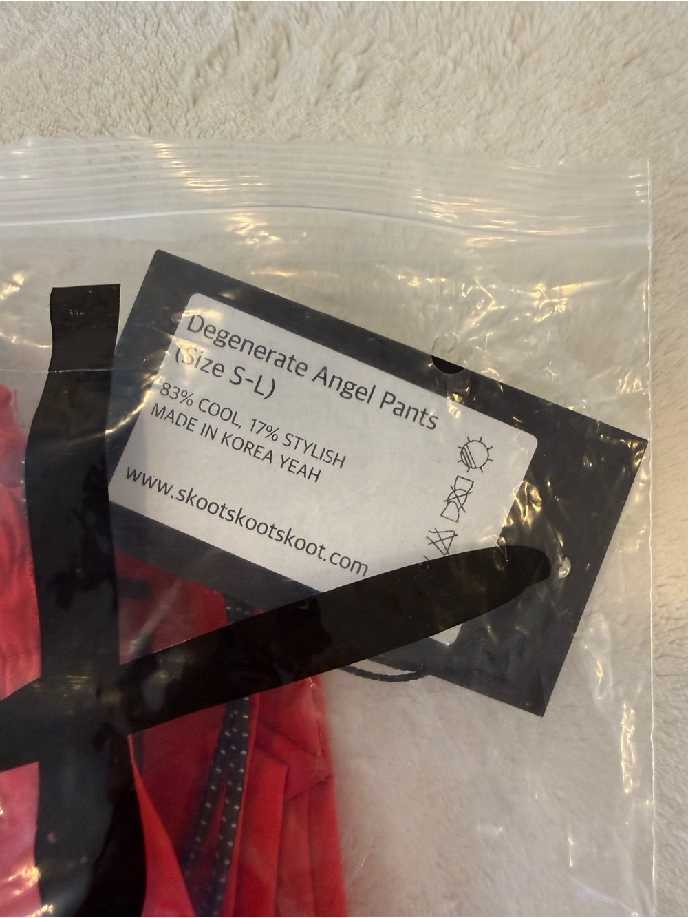 NWT✨ SKOOT Degenerate Angel Pants Red Graphic Techwear Joggers Medium - Picture 9 of 11